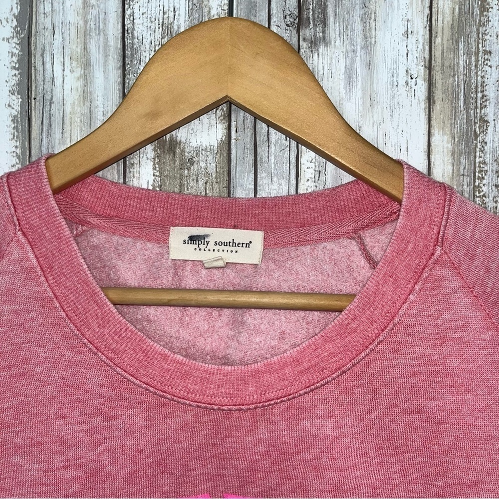 Simply Southern ‘Don’t Be Salty’ Pink Dye Pullover Sweatshirt Women’s Small - Picture 6 of 7